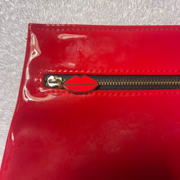 Yves Saint Laurent YSL Beaute Red Makeup Cosmetic Pouch Lips Zipper Pull - Picture 10 of 11